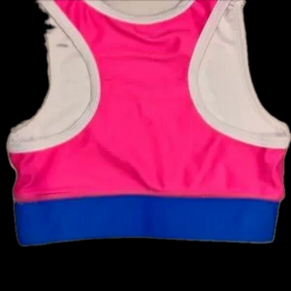 Vibrant Pink and Blue Racerback Tank Top gymnastics sports bra - Picture 2 of 7